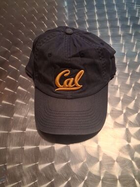 Cal Script Logo Navy Hat with Gold Embroidery